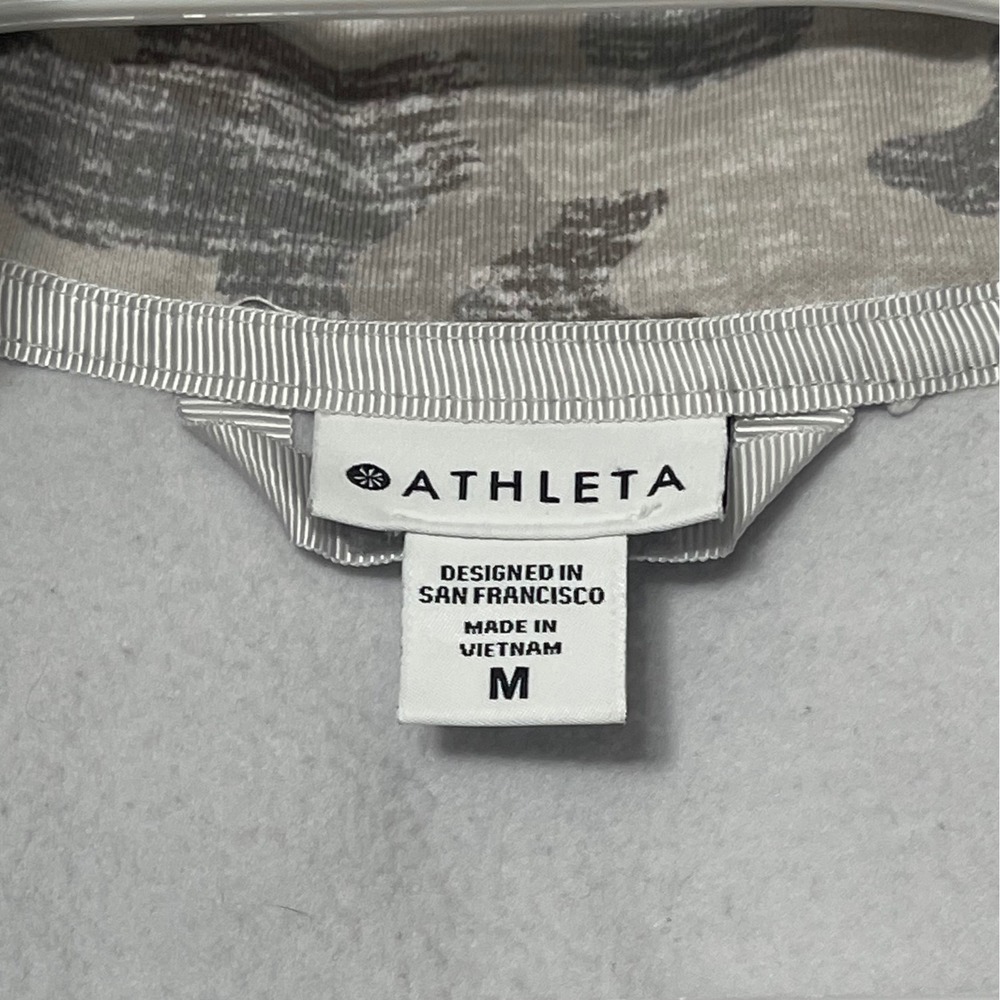 Athleta Camo Full Zip Hoodie Jacket M Medium Gray White Athleisure - Picture 4 of 8